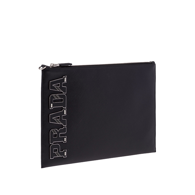 プラダスーパーコピー クラッチバッグ メンズ PRADA 2NG001 2EDJ F0002 SAFFIANO CHARAC ドキュメントホルダー ロゴ レザー - 商品画像 3