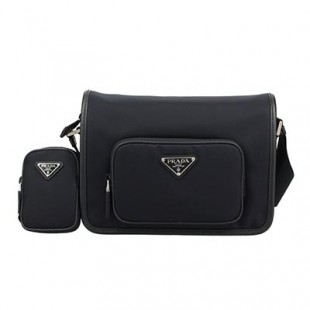 プラダバッグスーパーコピー ショルダーバッグ ナイロン サフィアーノ トライアングルロゴ ブラック メンズ レディース PRADA 2VD041 2DMH F0002 - 商品画像 2