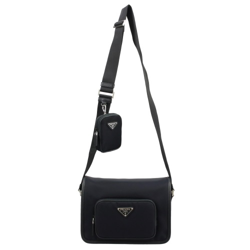 プラダバッグスーパーコピー ショルダーバッグ ナイロン サフィアーノ トライアングルロゴ ブラック メンズ レディース PRADA 2VD041 2DMH F0002 - 商品画像 3