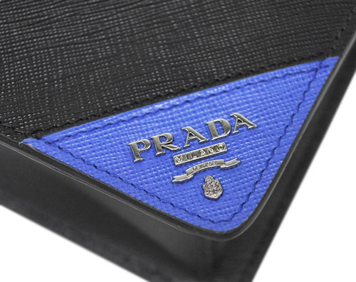 プラダバッグスーパーコピー 2VF056 PRADA メンズ セカンドバッグ クラッチ ストラップ付き SAFFIANO TRAVEL NERO+AZZURRO カーフ ブラック - 商品画像 9