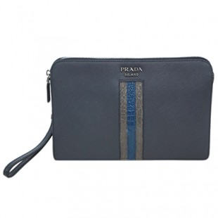 スーパーコピープラダ バッグ 2VF056 PRADA メンズ セカンドバッグ クラッチ ストラップ付き SAFFIANO TRAVEL BALTICO バルティコ カーフネイビー - 商品画像 2