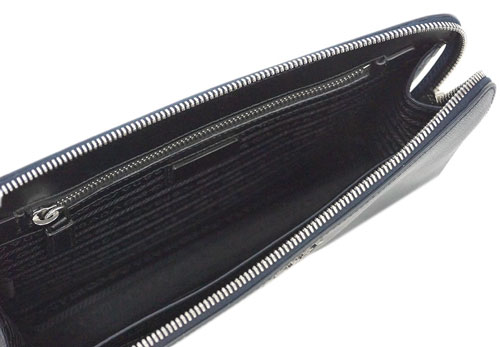 スーパーコピープラダ バッグ 2VF056 PRADA メンズ セカンドバッグ クラッチ ストラップ付き SAFFIANO TRAVEL BALTICO バルティコ カーフネイビー - 商品画像 1