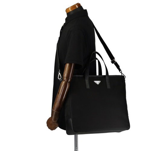 プラダ トートバッグ ビジネスバッグ テスートサフィアーノ トライアングルロゴ ブラック メンズ PRADA 2VG064 064 F0002 - 商品画像 5