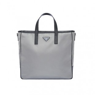 プラダ トートバッグ ビジネスバッグ テスートサフィアーノ トライアングルロゴ グレー/ブラック メンズ PRADA 2VG064_064_F0H16 - 商品画像 2