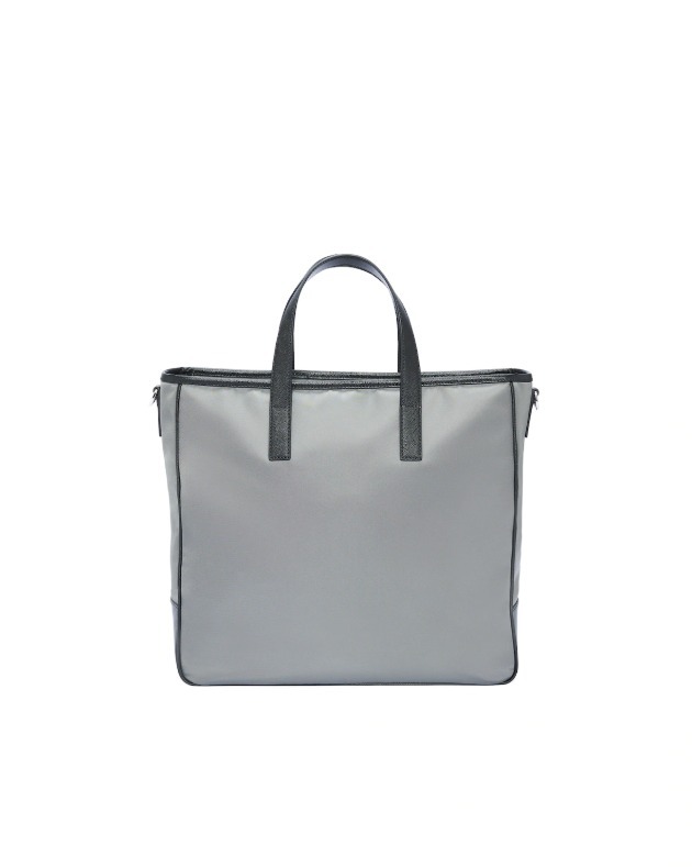 プラダ トートバッグ ビジネスバッグ テスートサフィアーノ トライアングルロゴ グレー/ブラック メンズ PRADA 2VG064_064_F0H16 - 商品画像 6