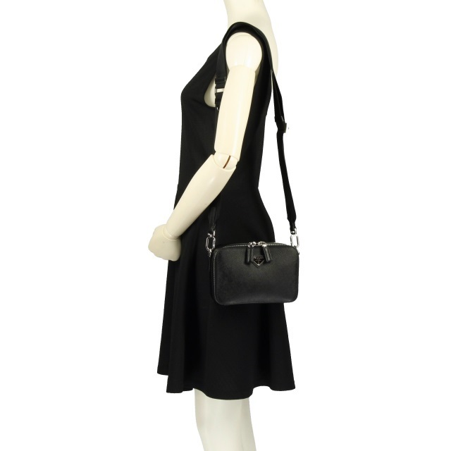 プラダ PRADA サフィアーノレザー クロスボディバッグ ブラック 2VH070 9Z2 F0002 - 商品画像 1