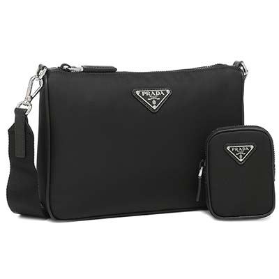 プラダ バッグ ショルダーバッグ ナイロン サフィアーノ ポーチ トライアングルロゴ ブラック メンズ レディース PRADA 2VH113 2DMH OOO F0002 - 商品画像 7