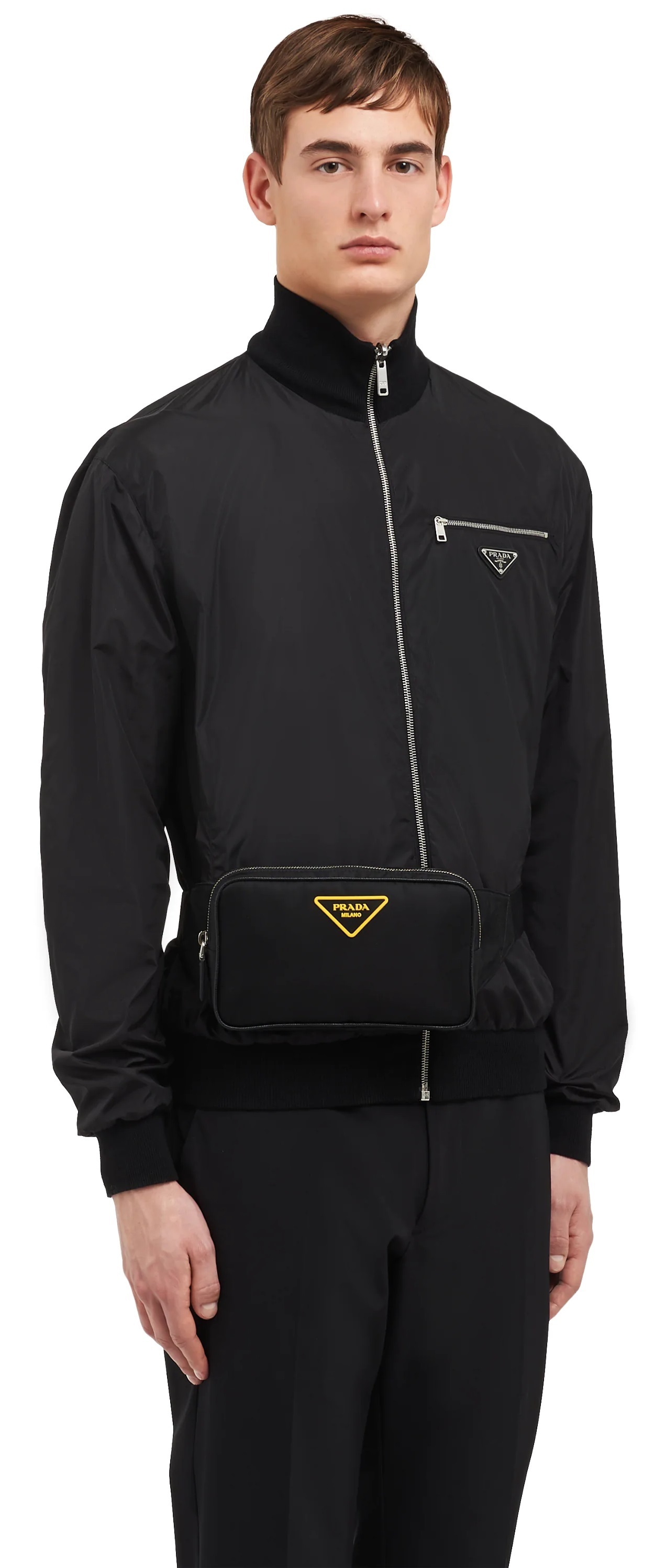 プラダ PRADA スペシャルラバーロゴナイロンベルトバッグ ブラック 2VL977_074_F0C5Z_V_WWO - 商品画像 4