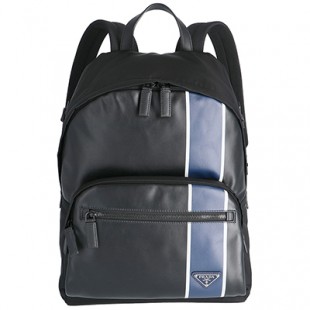 プラダコピー PRADA メンズ テクニカルナイロン バックパック リュックサック ブラック×ブルー 2VZ066HTY 2CIL TCC - 商品画像 2