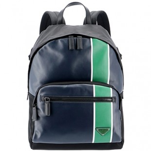 プラダコピー PRADA メンズ テクニカルナイロン バックパック リュックサック ブラック×グリーン 2VZ066HTY 2CIL YVM - 商品画像 2