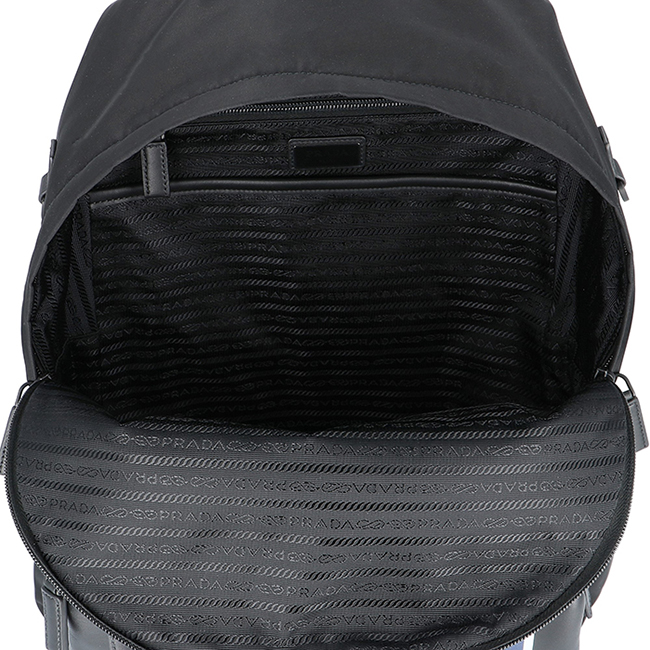 プラダコピー PRADA メンズ テクニカルナイロン バックパック リュックサック ブラック×ブルー 2VZ066HTY 2CIL TCC - 商品画像 6