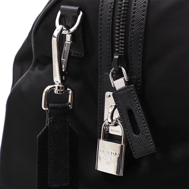 PRADAコピー ボストンバッグ 2WAY ブラック メンズ 黒 ナイロン 旅行 2vc350 vsoo 064 f0002 TESSUTO SAFFIANO - 商品画像 6