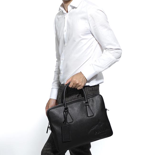 スーパーコピーPRADA ブリーフケース 2WAY ブラック メンズ レザー ビジネス 2ve368 volx 9z2 f0002 SAFFIANO TRAVEL - 商品画像 4