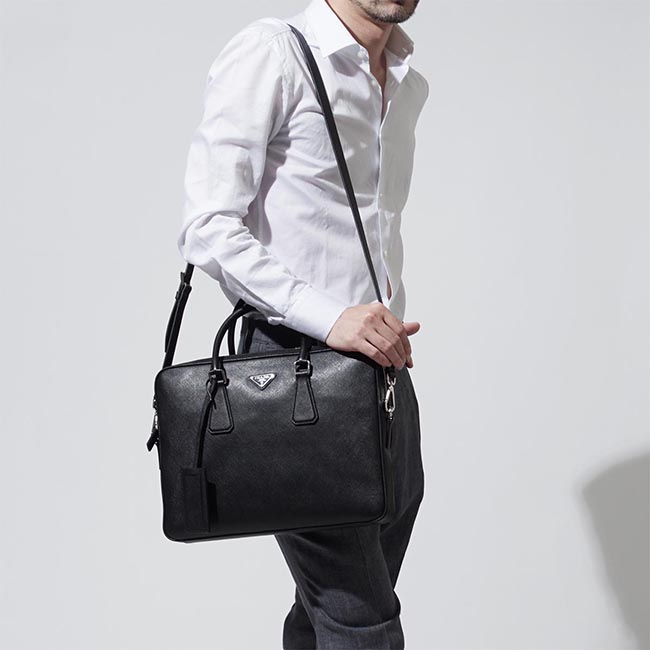 プラダスーパーコピー PRADA ブリーフケース 2WAY ブラック メンズ A4対応 2ve368 voox 9z2 f0002 SAFFIANO サフィアーノ - 商品画像 4