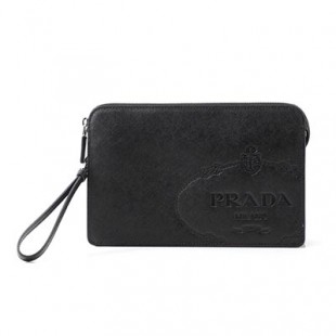 プラダコピー PRADA クラッチバッグ セカンドバッグ ブラック メンズ ギフト プレゼント 2vf056 volm 9z2 f0002 BORSELLO SAFFIANO TRA - 商品画像 2