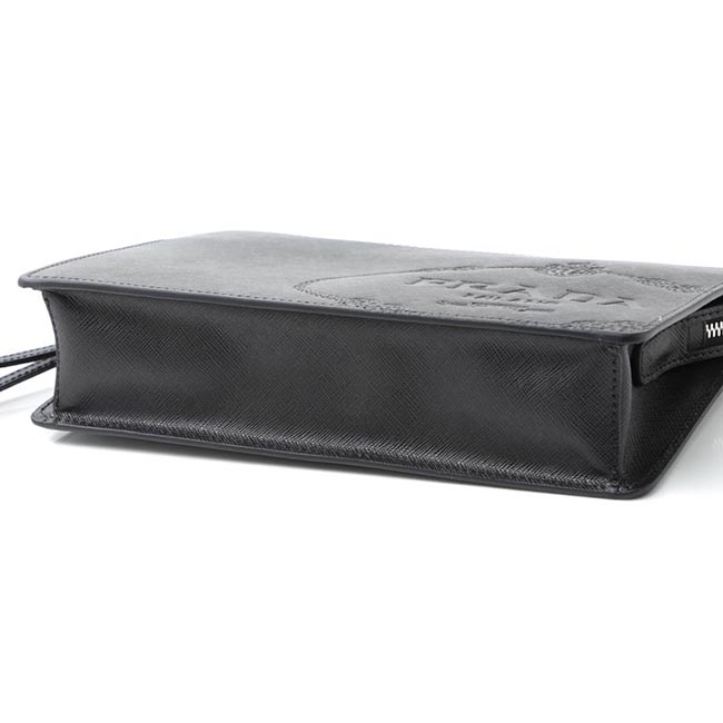 プラダコピー PRADA クラッチバッグ セカンドバッグ ブラック メンズ ギフト プレゼント 2vf056 volm 9z2 f0002 BORSELLO SAFFIANO TRA - 商品画像 1
