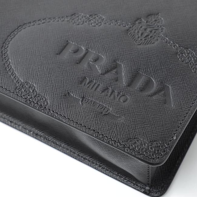 プラダコピー PRADA クラッチバッグ セカンドバッグ ブラック メンズ ギフト プレゼント 2vf056 volm 9z2 f0002 BORSELLO SAFFIANO TRA - 商品画像 3