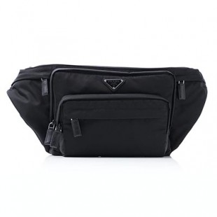 プラダコピー PRADA ボディバッグ ウエストバッグ ブラック メンズ ウエストポーチ ナイロン バッグ 2vl003 973 f0002
