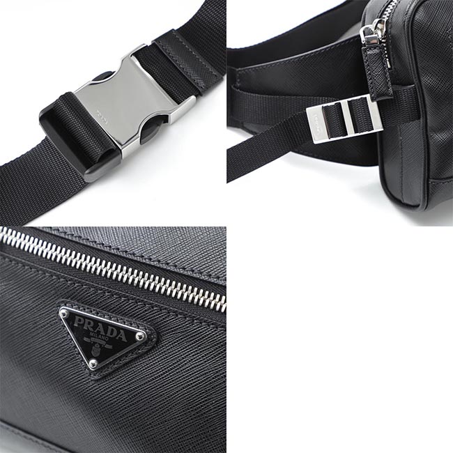 プラダスーパーコピー PRADA ベルトバッグ ボディバッグ ブラック メンズ ギフト プレゼント レザー 2vl012 vooo 9z2 f0002 MARSUPIO SAFFIANO TRAVEL - 商品画像 3