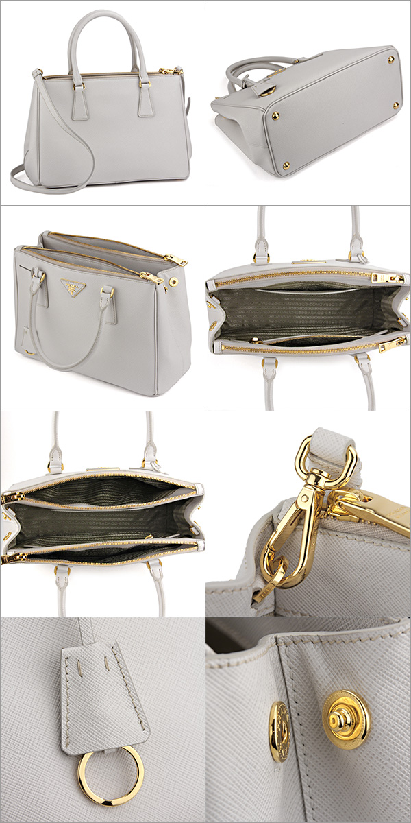 プラダバッグコピー ハンドバッグ PRADA BN1801 NZV F0K74 バッグ サフィアーノ ルクス SAFFIANO LUX レディース TALCO ホワイト 白 2WAY ショルダーバッグ トライアングル メタル ゴールド 革 - 商品画像 2
