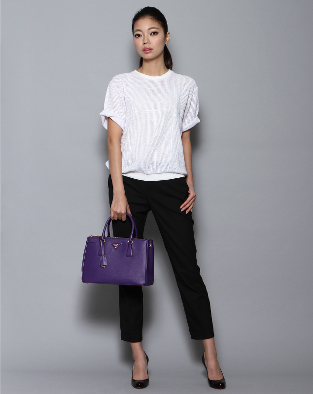 プラダコピーSAFFIANO LUX ショルダー付 ハンドバッグ スモールVIOLA BN1801 NZV F0030 - 商品画像 8