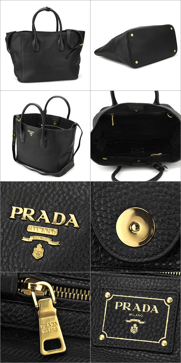 プラダスーパーコピー トートバッグ PRADA BN2694 バッグ ヴィッテロ ダイノ VITELLO DAINO レディース NERO(ネロ) ブラック 黒 - 商品画像 2