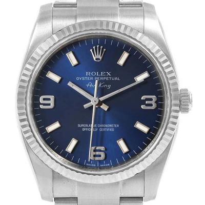 ロレックスコピー エアキング スチール 18K ホワイトゴールド フルーテッドベゼル メンズ腕時計 114234 - 商品画像 2
