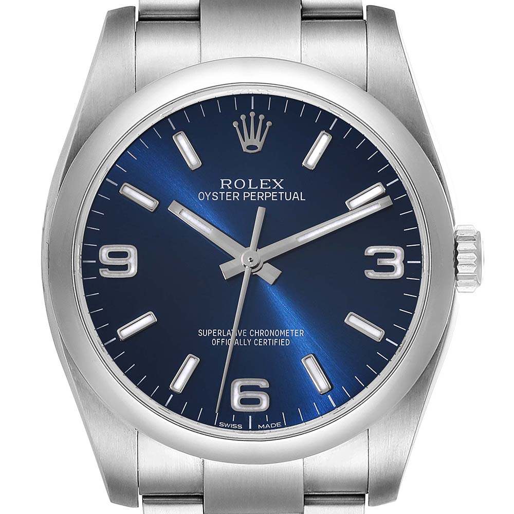 ロレックスコピー オイスター パーペチュアル 36mm ブルー ダイヤル スチール メンズ ウォッチ 116000 - 商品画像 8