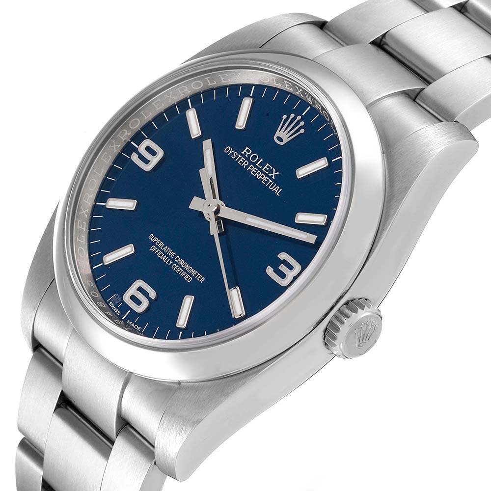 ロレックスコピー オイスター パーペチュアル 36mm ブルー ダイヤル スチール メンズ ウォッチ 116000 - 商品画像 6