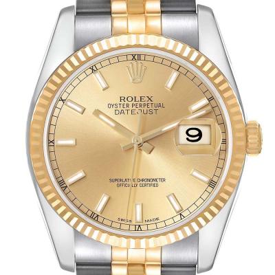 ロレックススーパーコピー デイトジャスト スチール イエローゴールド シャンパン ダイヤル メンズ ウォッチ 116233 - 商品画像 2