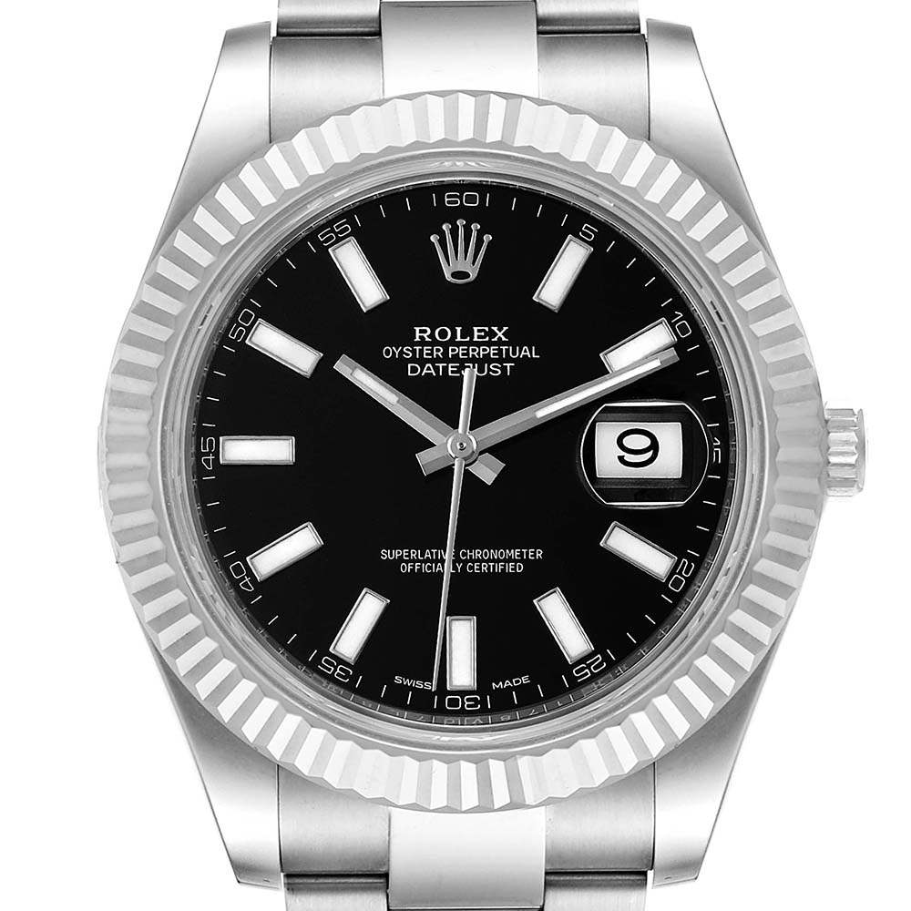 ロレックススーパーコピー デイトジャスト II 41mm スチール ホワイト ゴールド ブラック ダイヤル メンズ ウォッチ 116334 - 商品画像 8