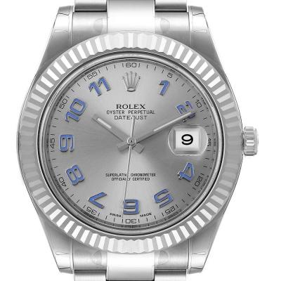 ロレックススーパーコピー デイトジャスト II 41mm スチール ホワイト ゴールド ブルー数字 ウォッチ 116334 - 商品画像 2