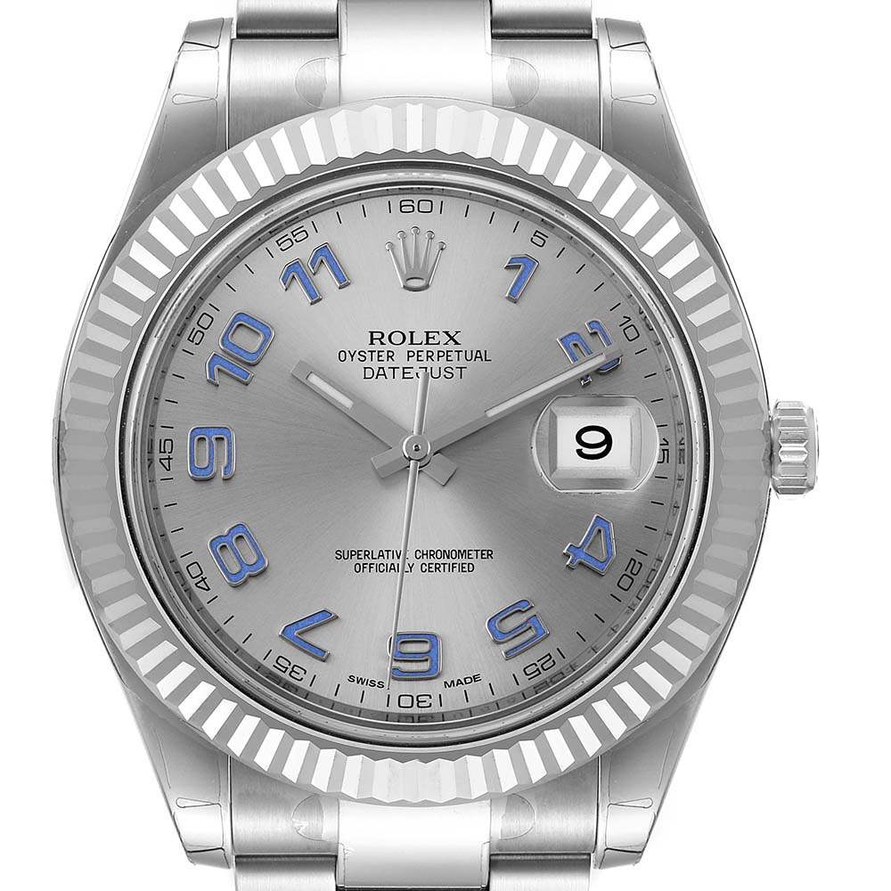ロレックススーパーコピー デイトジャスト II 41mm スチール ホワイト ゴールド ブルー数字 ウォッチ 116334 - 商品画像 8