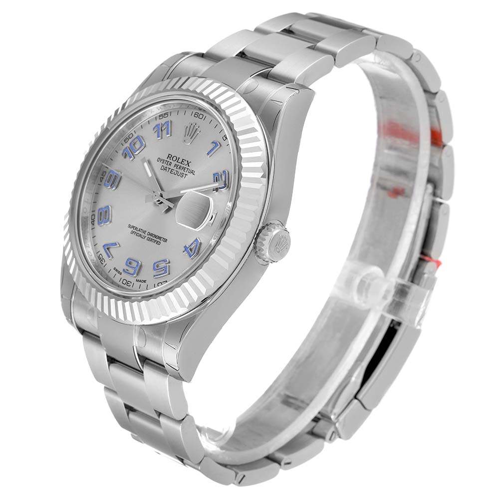 ロレックススーパーコピー デイトジャスト II 41mm スチール ホワイト ゴールド ブルー数字 ウォッチ 116334 - 商品画像 10