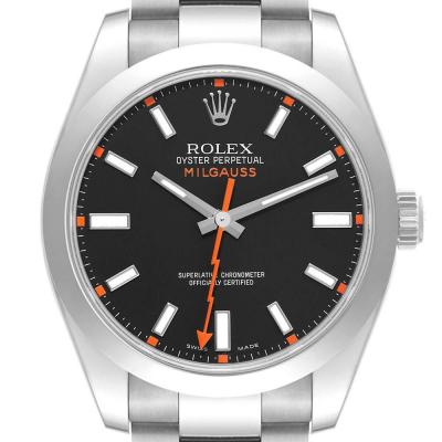 ロレックススーパーコピー ミルガウス ブラック ダイヤル スチール メンズ ウォッチ 116400 - 商品画像 2