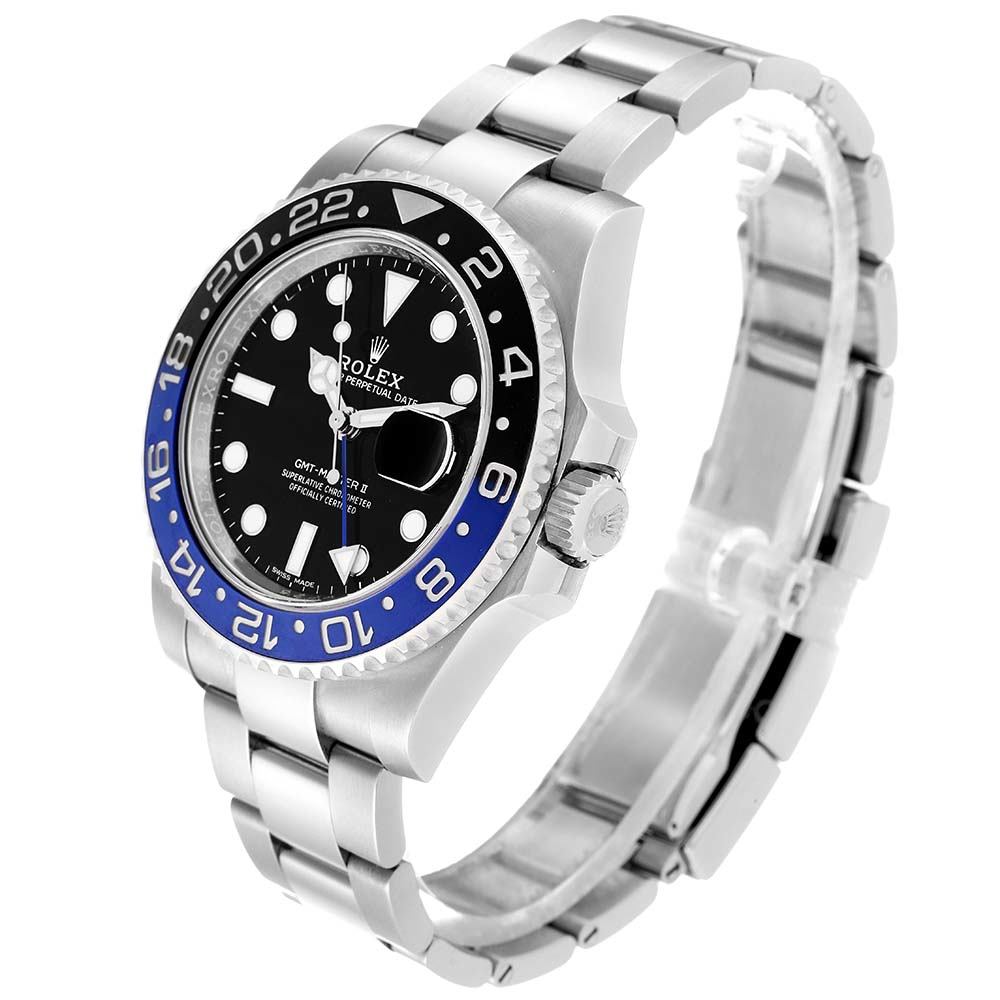 ロレックス コピー GMT マスター II ブラック ブルー バットマン ベゼル スチール メンズ ウォッチ 116710BLNR - 商品画像 10