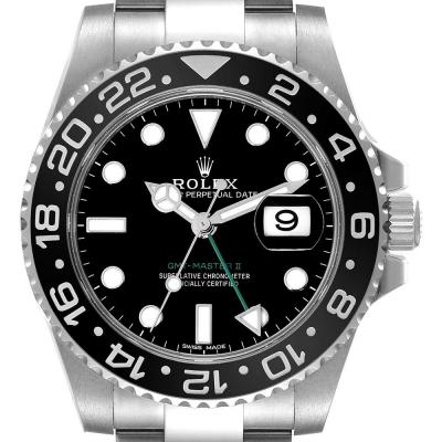 ロレックス コピー GMT マスター II ブラック ダイヤル グリーン ハンド スチール メンズ ウォッチ 116710LN - 商品画像 2