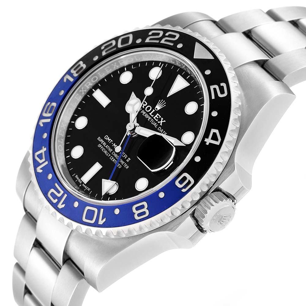 ロレックス コピー GMT マスター II ブラック ブルー バットマン ベゼル スチール メンズ ウォッチ 116710BLNR - 商品画像 6