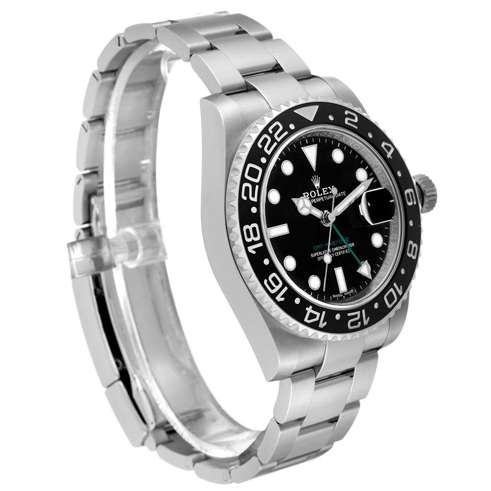 ロレックス コピー GMT マスター II ブラック ダイヤル グリーン ハンド スチール メンズ ウォッチ 116710LN - 商品画像 4