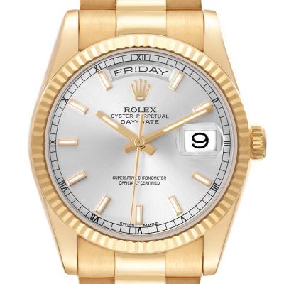 ロレックススーパーコピー プレジデント デイデイト シルバー ダイヤル イエローゴールド メンズ ウォッチ 118238 - 商品画像 2