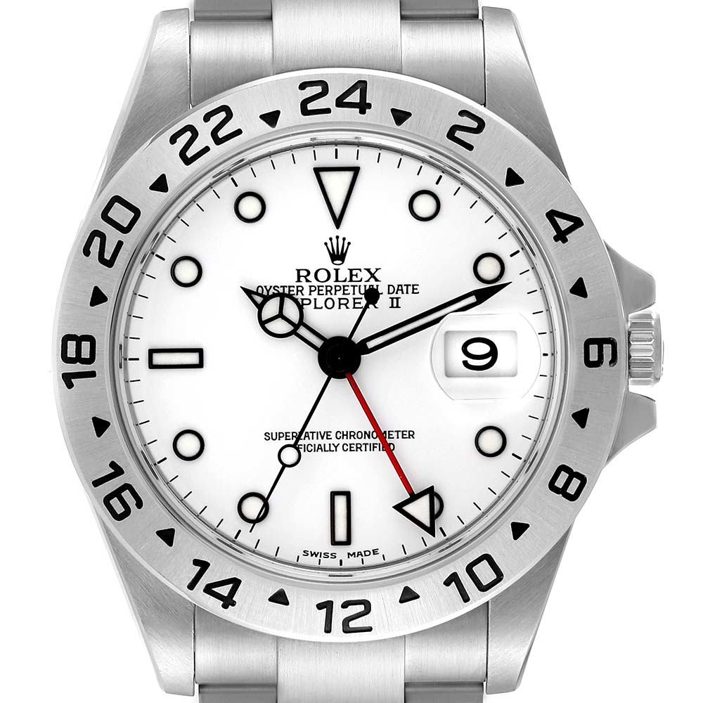 ロレックス コピー エクスプローラー II 40mm ポーラーホワイト ダイヤル スチール メンズ ウォッチ 16570 - 商品画像 8