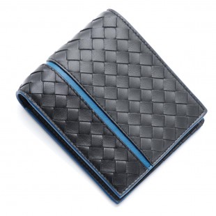 ボッテガヴェネタ/BOTTEGA VENETA 2つ折り財布 NAPPA ナッパ アルドアーズ×ネロ×ピーコック グレー系 113993 vcbb1 2060 メンズ - 商品画像 2