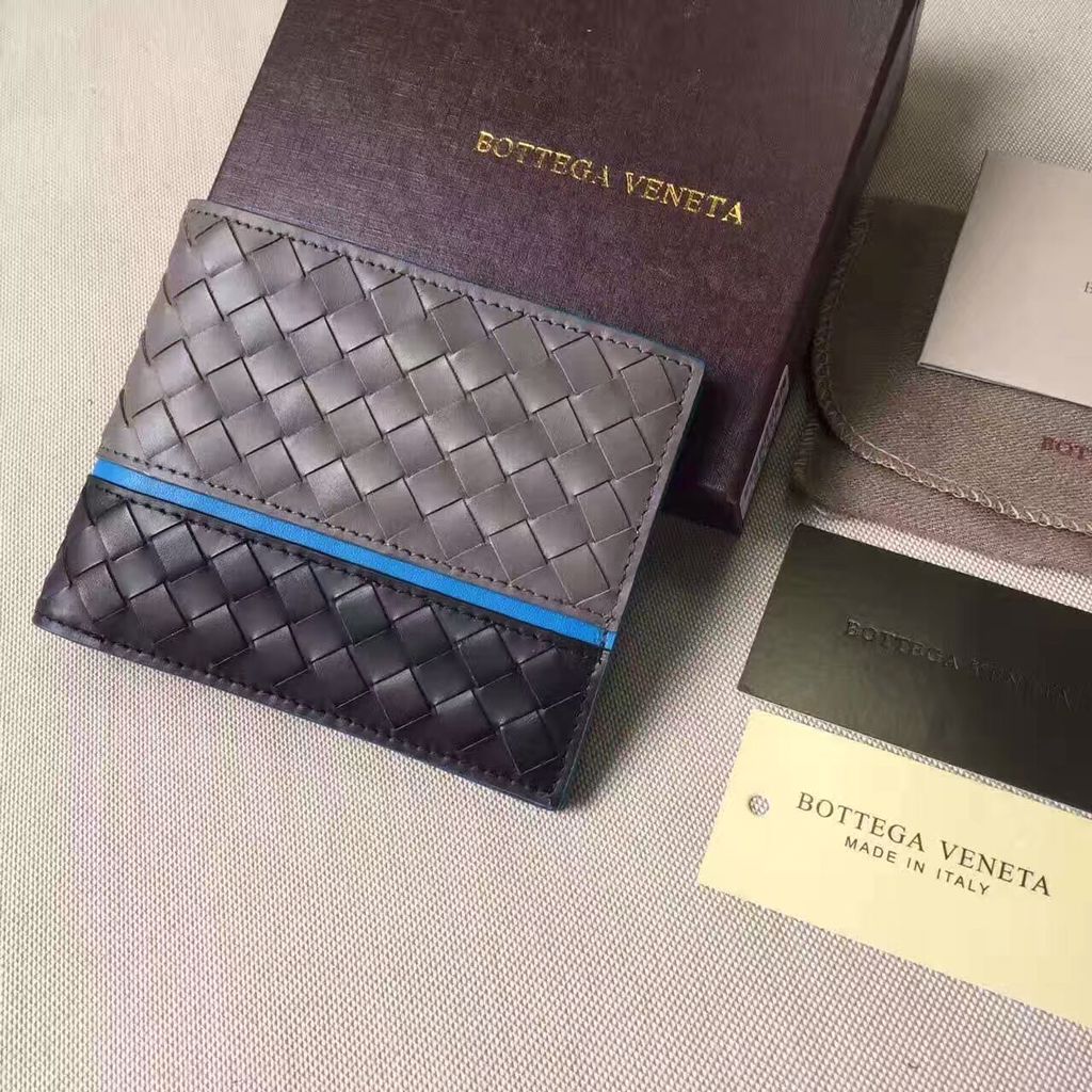 ボッテガヴェネタ/BOTTEGA VENETA 2つ折り財布 NAPPA ナッパ アルドアーズ×ネロ×ピーコック グレー系 113993 vcbb1 2060 メンズ - 商品画像 4