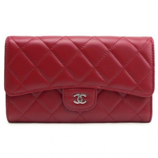 シャネルコピー 長財布 CHANEL 三つ折り ココマーク キルティング ラムレザー/マトラッセ ルージュレッド/ROUGR RED A31506 - 商品画像 2