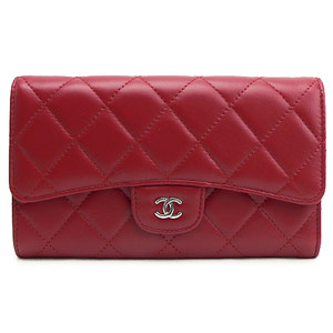 シャネルコピー 長財布 CHANEL 三つ折り ココマーク キルティング ラムレザー/マトラッセ ルージュレッド/ROUGR RED A31506 - 商品画像 6