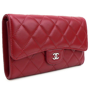 シャネルコピー 長財布 CHANEL 三つ折り ココマーク キルティング ラムレザー/マトラッセ ルージュレッド/ROUGR RED A31506 - 商品画像 3