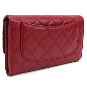 シャネルコピー 長財布 CHANEL 三つ折り ココマーク キルティング ラムレザー/マトラッセ ルージュレッド/ROUGR RED A31506 - 商品画像 7