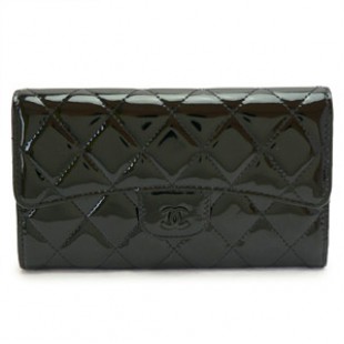 シャネルコピー 長財布 CHANEL 財布 三つ折り ココマーク パテント キルティングレザー/マトラッセ ブラック A31506 - 商品画像 2