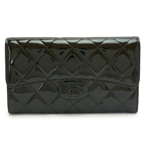 シャネルコピー 長財布 CHANEL 財布 三つ折り ココマーク パテント キルティングレザー/マトラッセ ブラック A31506 - 商品画像 6