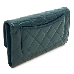 シャネルコピーCHANEL 長財布 三つ折り ココマーク パテント キルティングレザー/マトラッセ ターコイズ A31506 - 商品画像 7